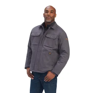 Ariat Mens Rebar Duracanvas Sherpa-Lined Coat Rebar Grey