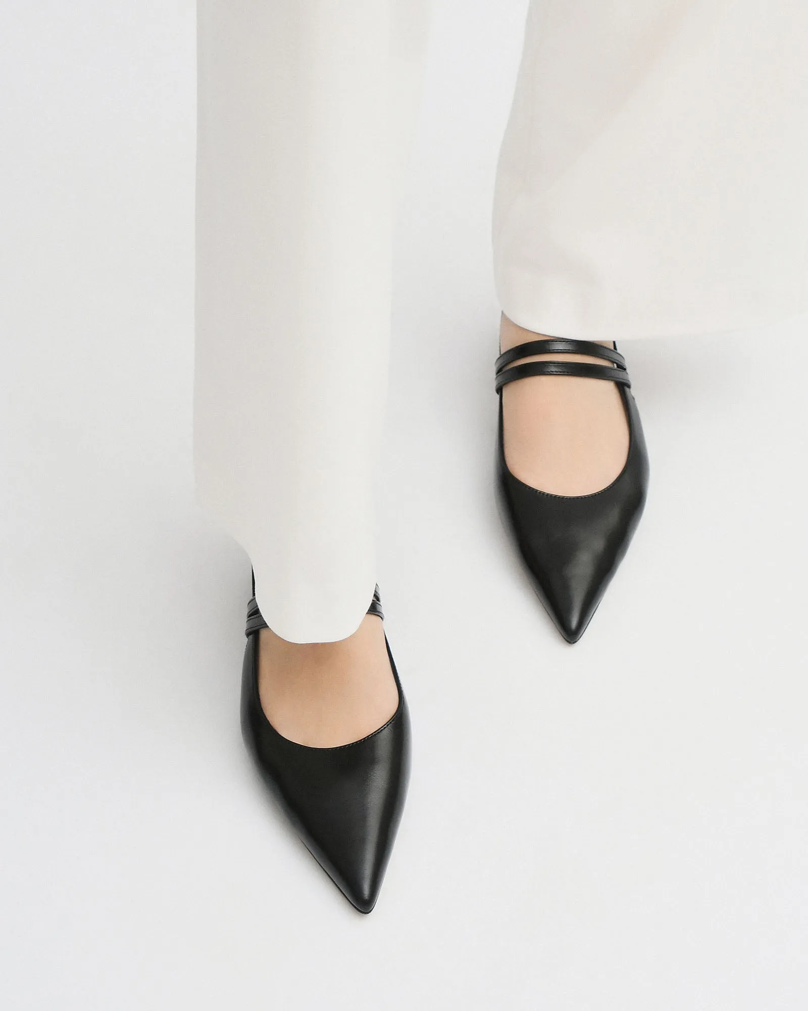 ASTRID DRESS FLATS BLACK LEATHER