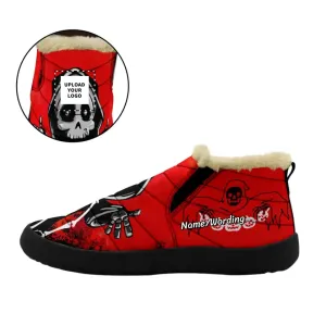 Custom business gifts, Memorable Employee Gifts Personalized Warm-Fur Ghost Boots, Custom Skull  , Bat Pumpkin Boots, Halloween Gift,1929-23023001-001