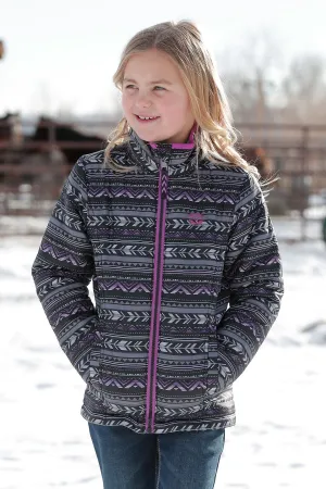 Girl's Cruel Quilted Black/Purple Jacket