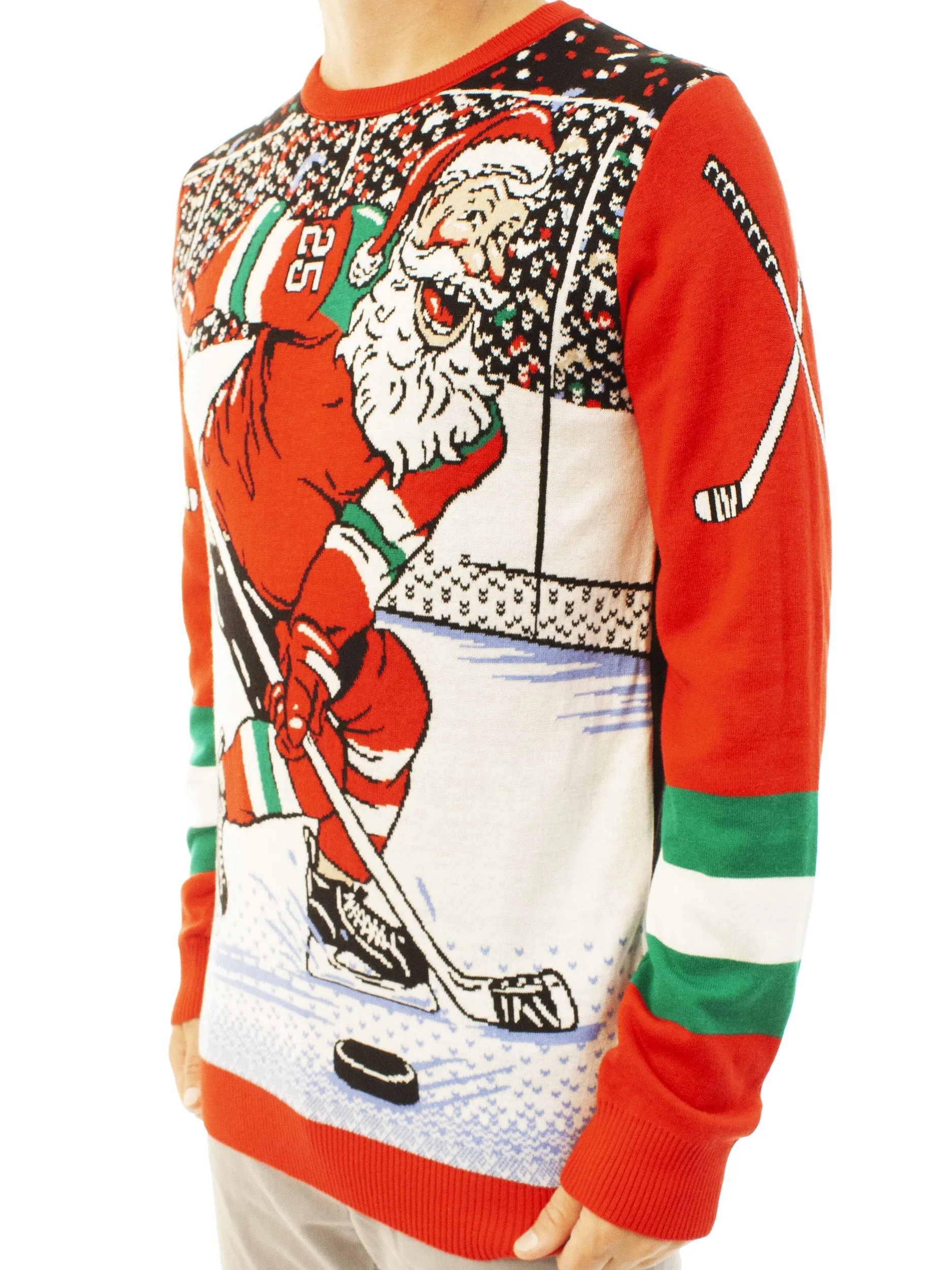 Hockey Santa Ugly Christmas Sweater - Best Xmas Gifts For Him Or Her