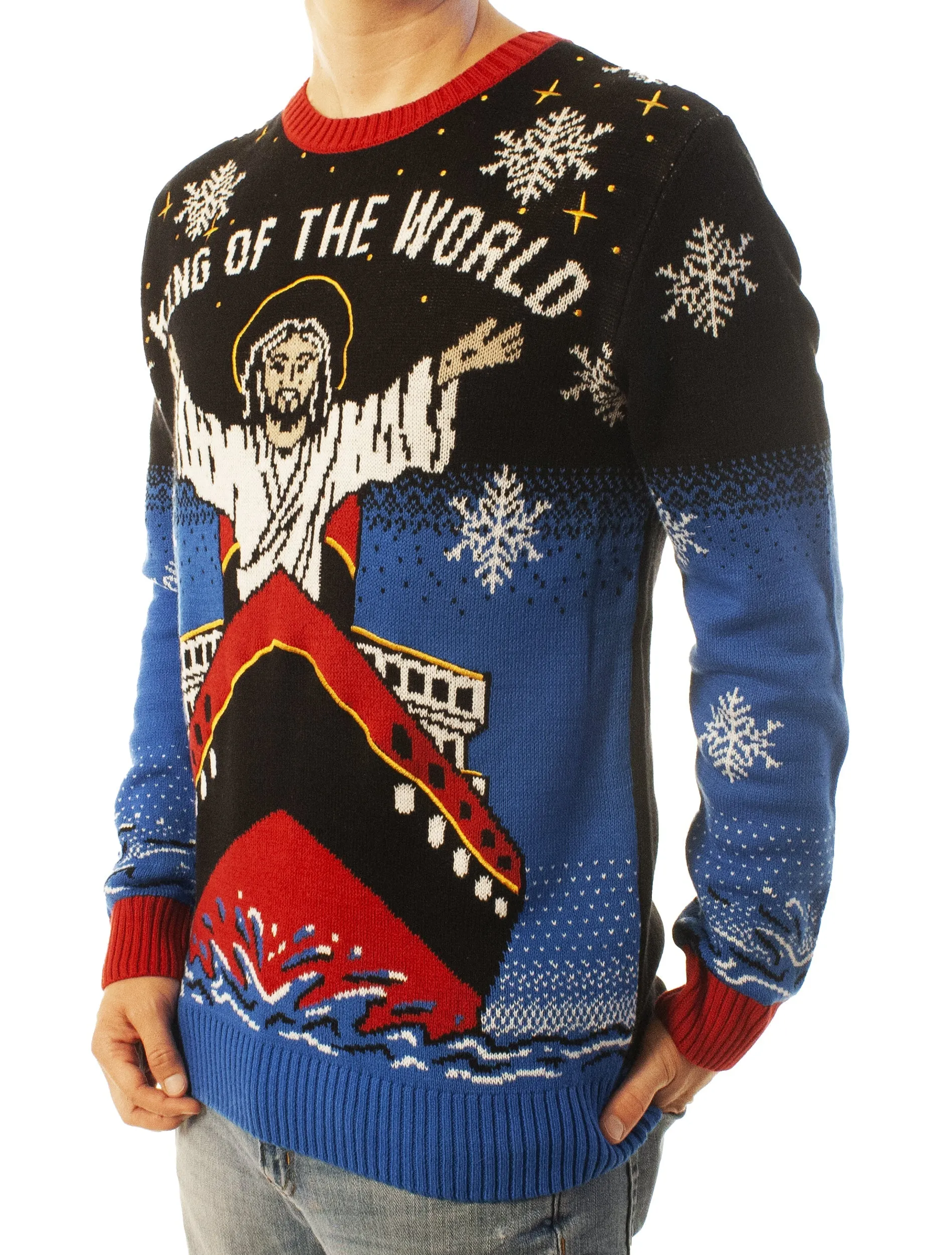 Jesus King Of The World Ugly Christmas Sweater - Xmas Gifts For Him Or Her - Jesus Christ Sweater - Christian Shirts Gifts Idea