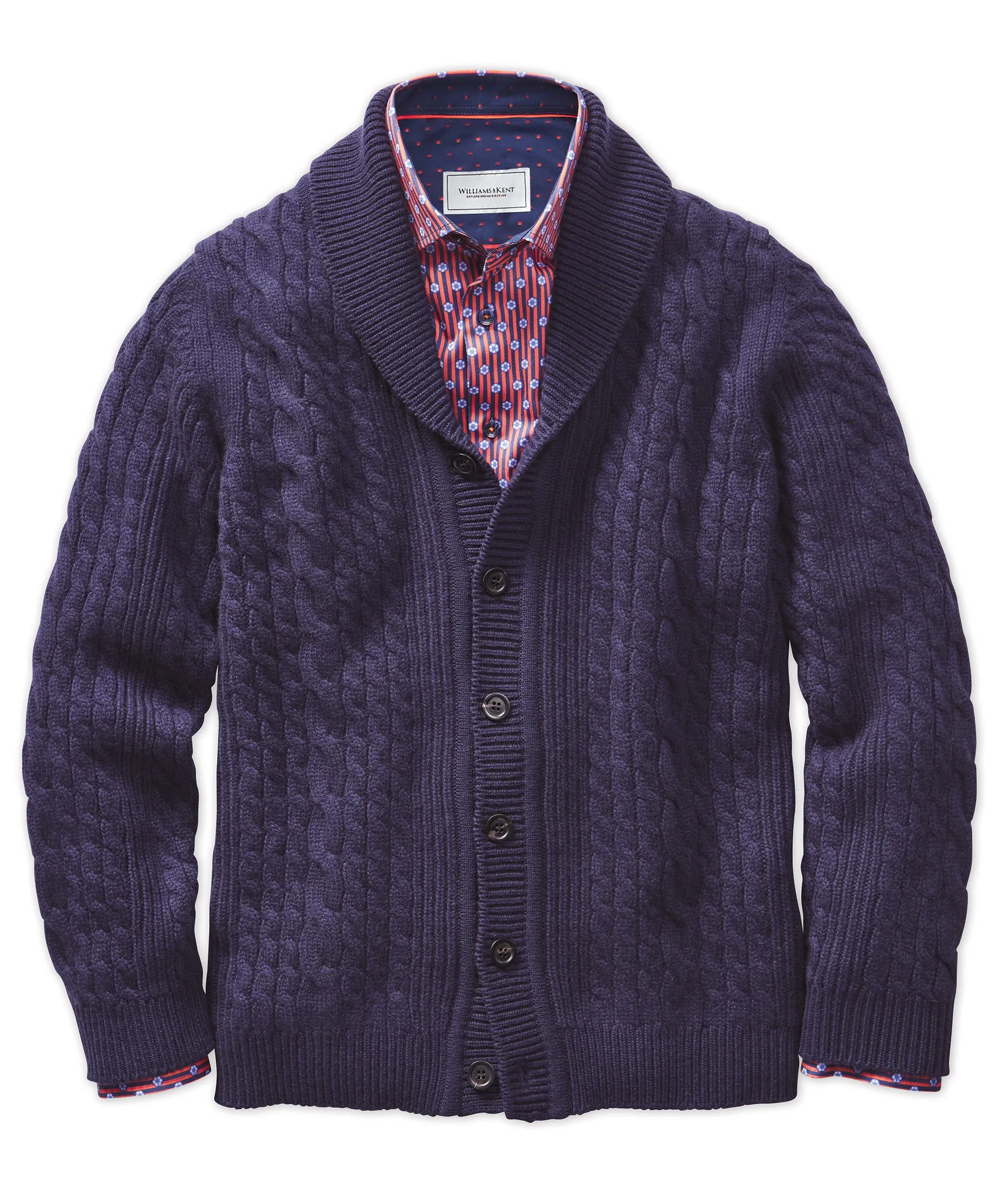 Johnstons of Elgin Scottish Cashmere Cable Shawl Cardigan