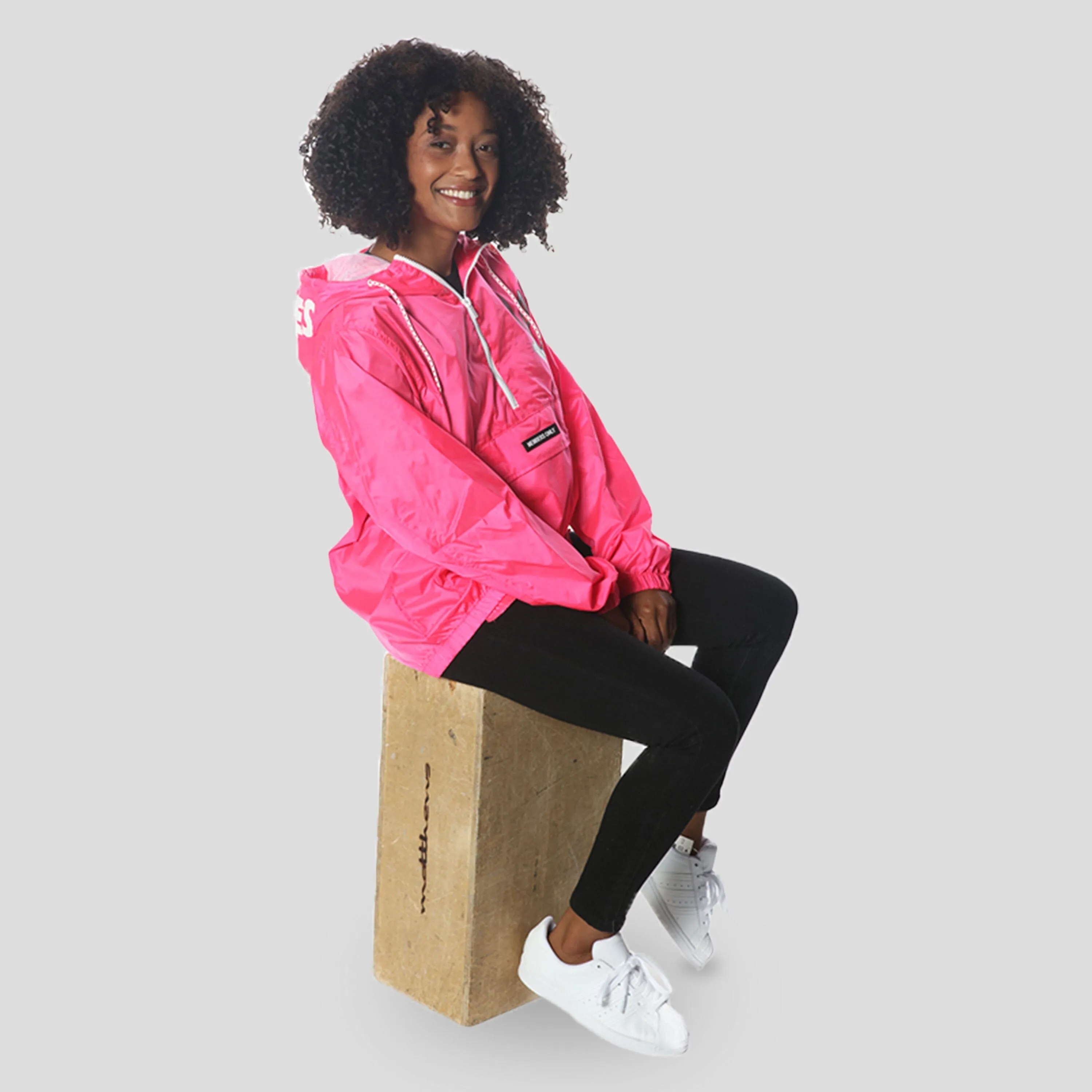 Members Only Women's Pink Looney Tunes Popover Windbreaker Jacket