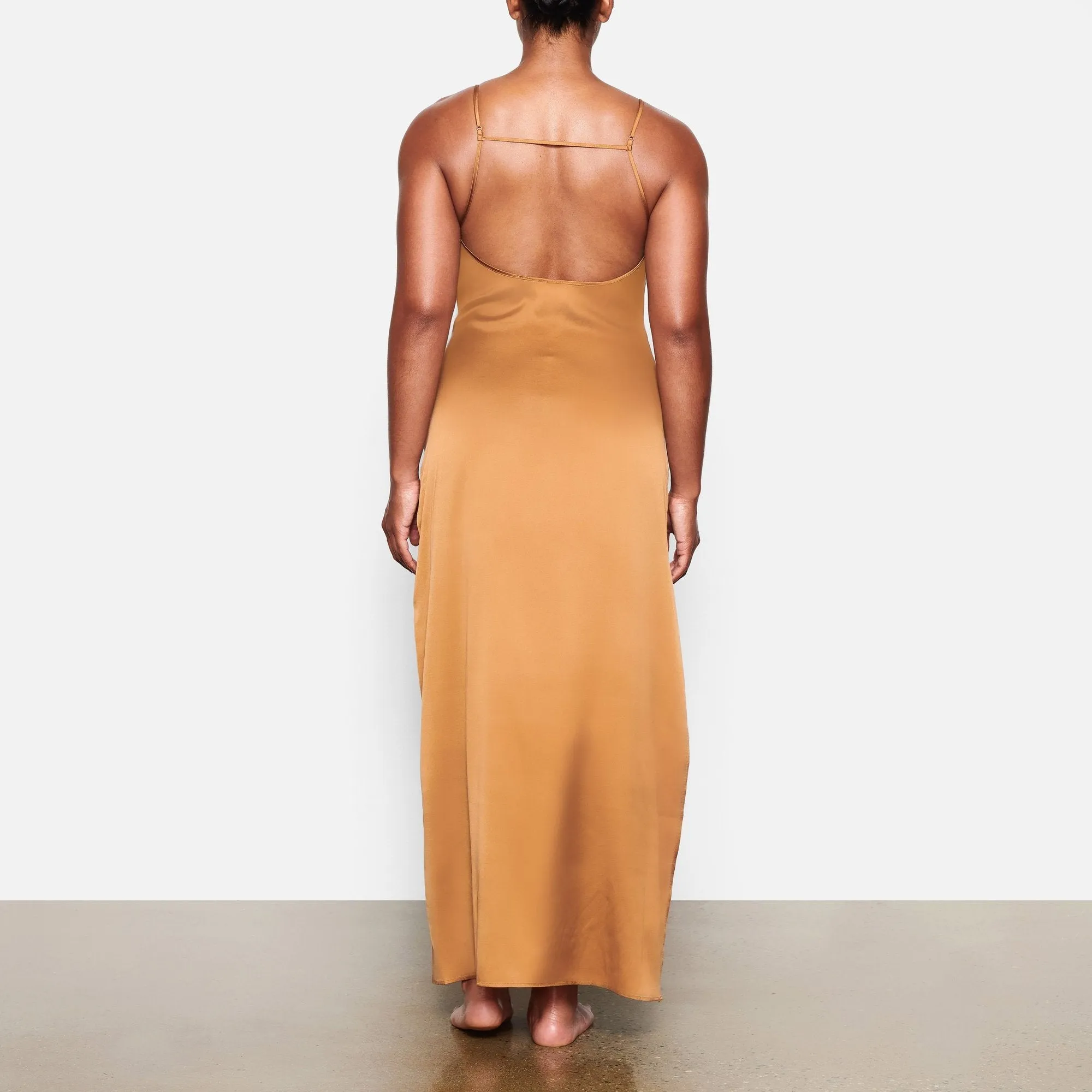 SILK LONG SLEEP SLIP | BRONZE