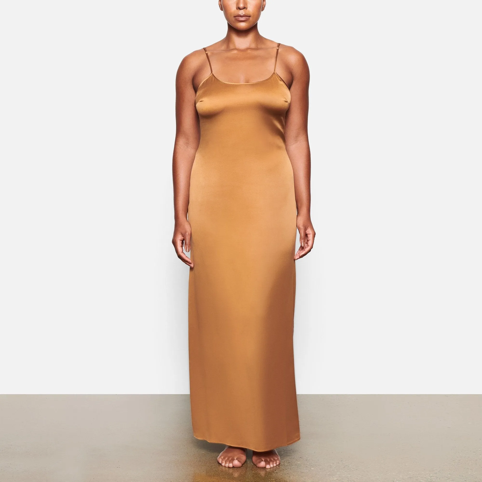 SILK LONG SLEEP SLIP | BRONZE