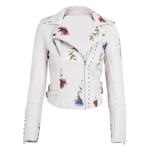 Sleek Angelic Leather Moto Jacket