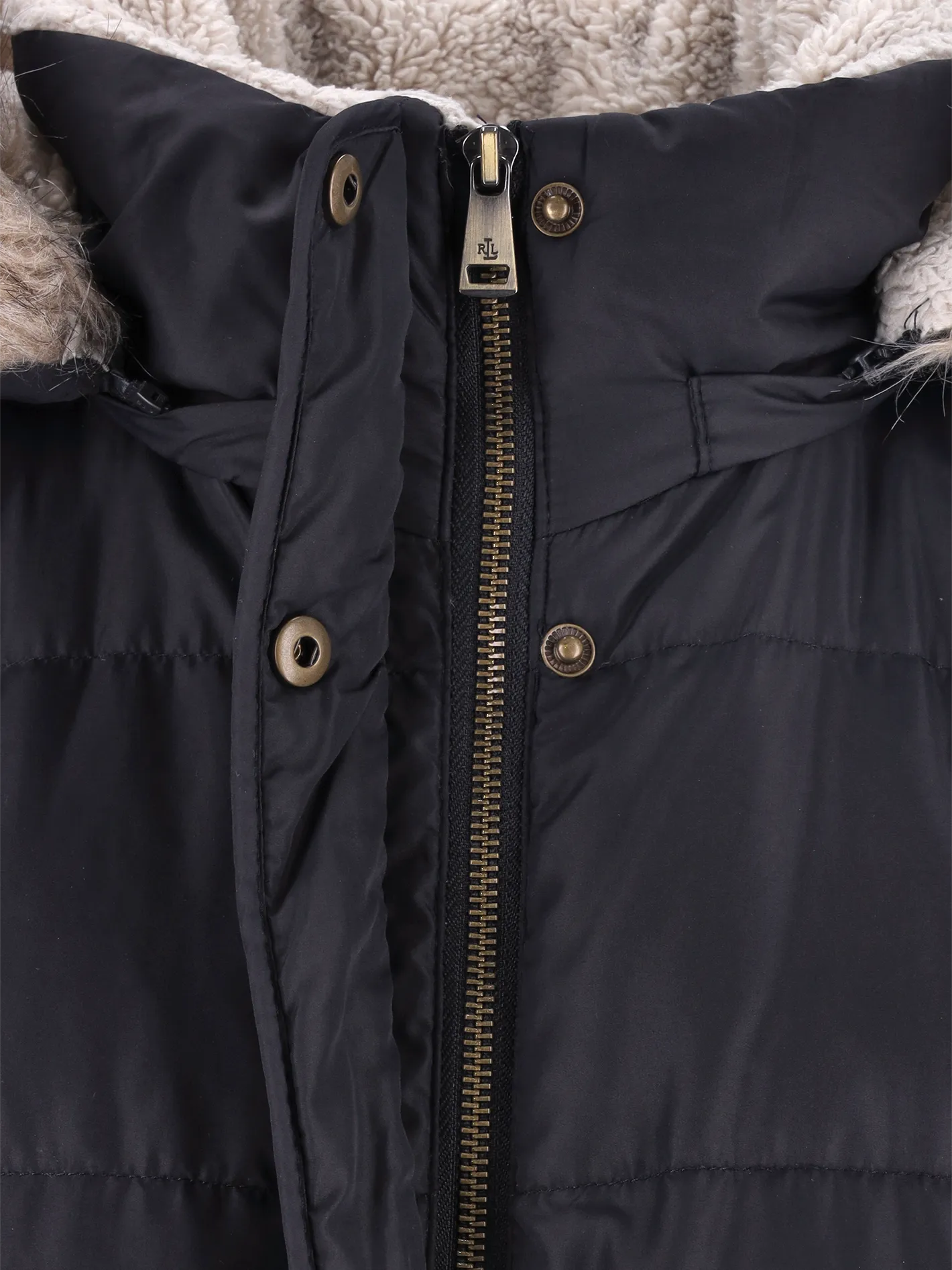 trimmed-hood padded coat