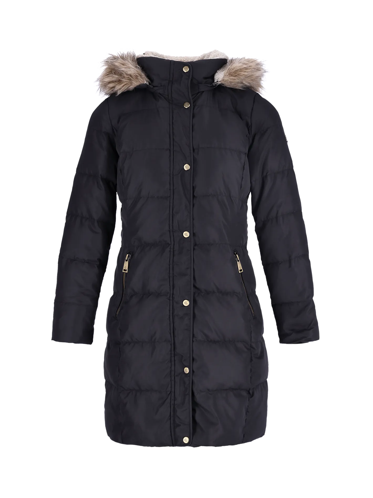 trimmed-hood padded coat