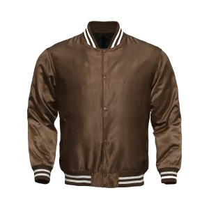 Women Satin Jacket All Brown